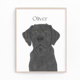Personalisierte, reversible Black Labrador Art Fotodruck