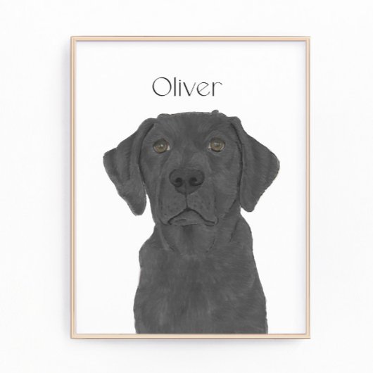 Personalisierte, reversible Black Labrador Art Fotodruck