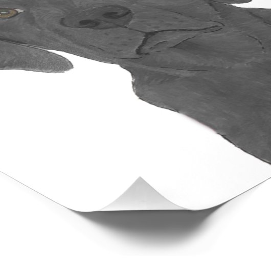 Personalisierte, reversible Black Labrador Art Fotodruck (Ecke)