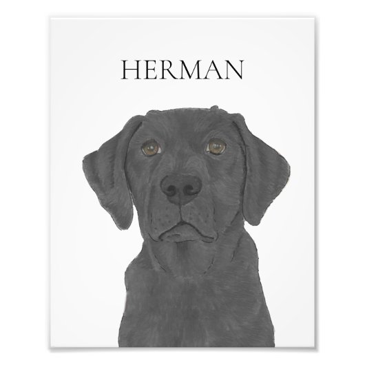 Personalisierte, reversible Black Labrador Art Fotodruck (Vorne)