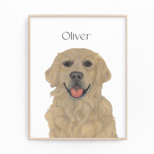 Personalisierte, reversible Golden Retriever Hunde Fotodruck