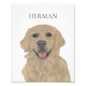 Personalisierte, reversible Golden Retriever Hunde Fotodruck (Vorne)