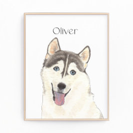 Personalisierte reversible Husky Hund Kunst Fotodruck