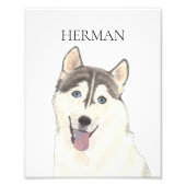 Personalisierte reversible Husky Hund Kunst Fotodruck (Vorne)