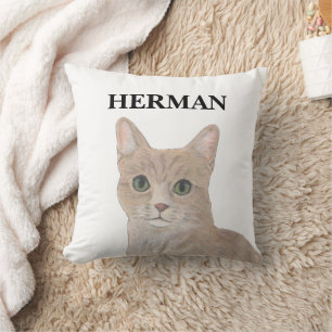 Personalisierte reversible Orange Tabby Cat Kissen