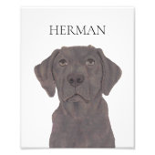 Personalisierte Reversible Schokolade Labrador Art Fotodruck (Vorne)