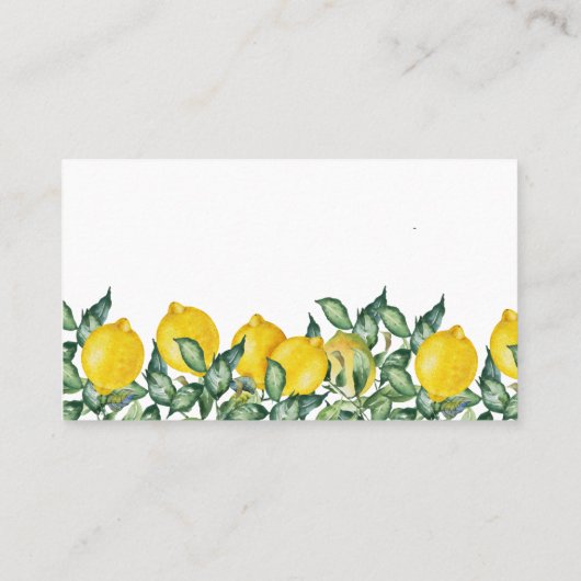 Personalisierte Rezept Anfrage Brautparty Lemons Visitenkarte (Rückseite)