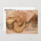 Personalisierte Rezept-Karte mit Keramik Rooster A Postkarte (Vorne/Hinten)