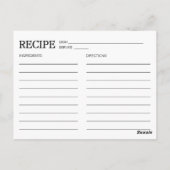 Personalisierte Rezept-Karte mit Keramik Rooster A Postkarte (Rückseite)