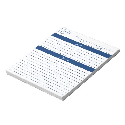 Personalisierte Rezepte der modernen Skriptflotte Notizblock (Rotiert)