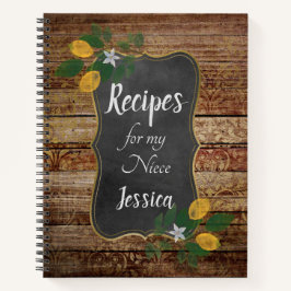 Personalisierte Rezepte für mein Nichte auf Braun  Notizblock