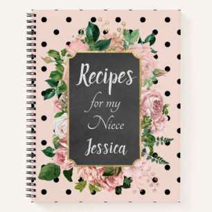 Personalisierte Rezepte für mein Niece Pink Noteb Notizblock