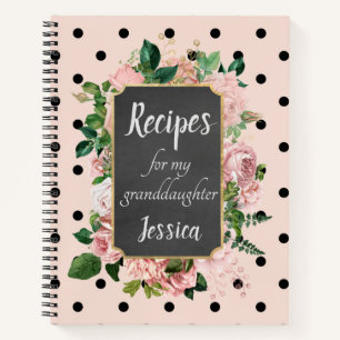 Personalisierte Rezepte für meine Enkelin Pink Notizblock