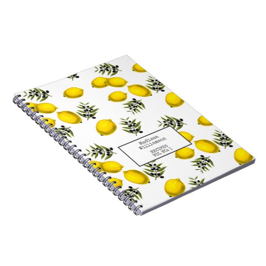 Personalisierte Rezepte Lemon und Olivenmuster Notizblock (Rechte Seite)