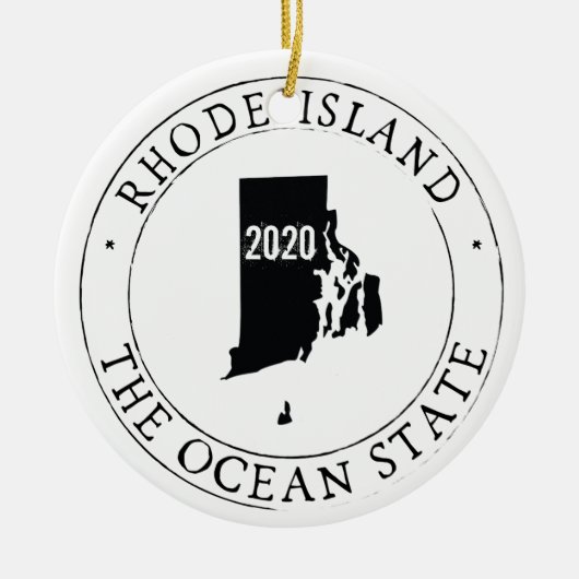 Personalisierte Rhode Island Ornament (Vorne)