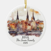 Personalisierte Riga-Ornament, lettisches Geschenk Keramik Ornament (Vorne)