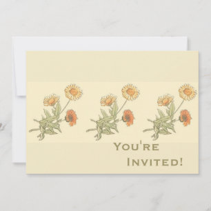 Personalisierte Ringelblumen-Blumenhochzeitsdusche Einladung