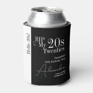 Personalisierte RIP 20er Hello 30er Schwarz Weiße Dosenkühler