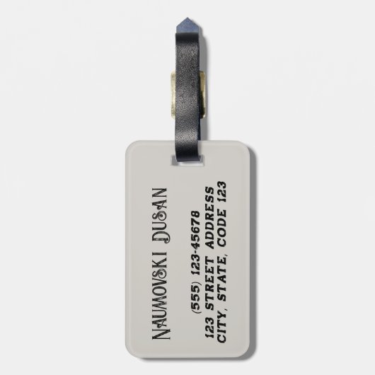 Personalisierte Ritter Templer Mittelalterliches S Gepäckanhänger (Rückseite vertikal)