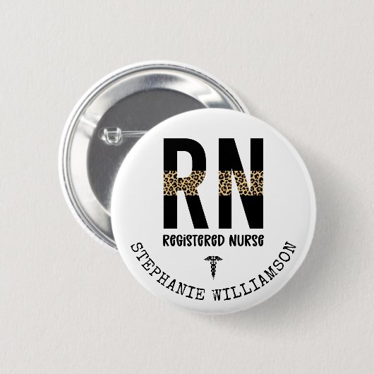 Personalisierte RN-Geschenke für Krankenschwestern Button (Vorne & Hinten)