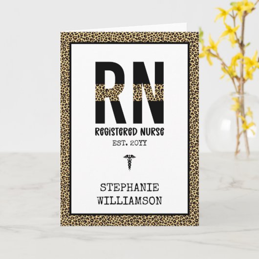 Personalisierte RN-Geschenke für Krankenschwestern Karte (Gelbe Blume)
