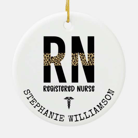 Personalisierte RN-Geschenke für Krankenschwestern Keramik Ornament (Hinten)