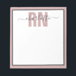 Personalisierte RN-Geschenke für Krankenschwestern Notizblock<br><div class="desc">Personalisiertes RN Registered Nurse Abschluss Geschenke Sweatshirt - Dieses personalisierte Krankenschwester Design macht ein großartiges Geschenk für jede RN registrierte Krankenschwester!</div>