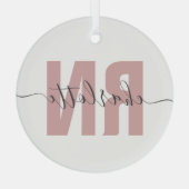 Personalisierte RN-Geschenke für Krankenschwestern Ornament Aus Glas (Rückseite)