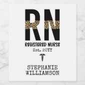 Personalisierte RN-Geschenke für Krankenschwestern Weinetikett (Einzelnes Label)