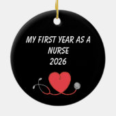 Personalisierte RN Nurse Weihnachts-Keepsak Keramik Ornament (Hinten)