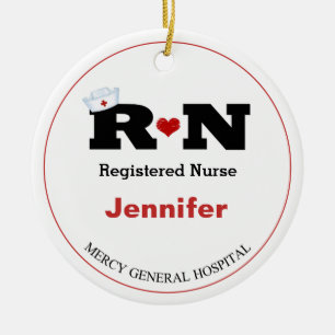 Personalisierte Rn Nurse Weihnachtsfeier Keramik O Keramik Ornament