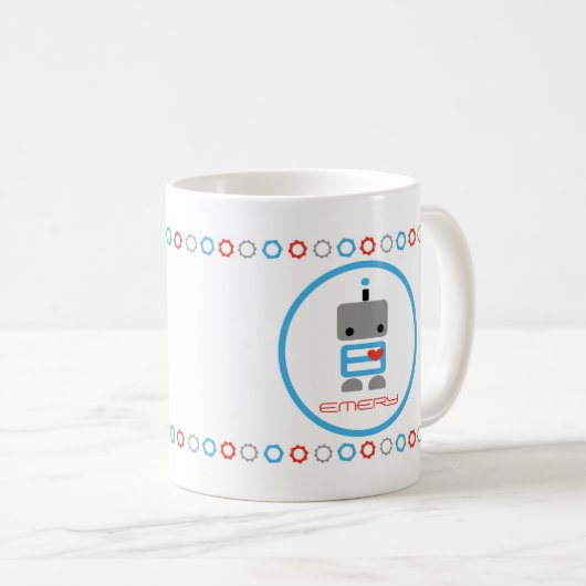 Personalisierte Roboter-Tasse Kaffeetasse (VorderseiteRechts)