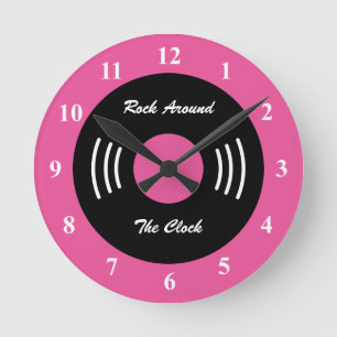 Personalisierte Rock-and-Roll-Wanduhr Runde Wanduhr