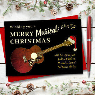 Personalisierte Rock and Roll Weihnachtsgitarre Go Folien Feiertagskarte