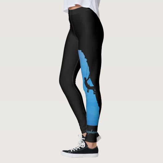 Personalisierte Rock Climber-Silhouette mit Name Leggings (Links)