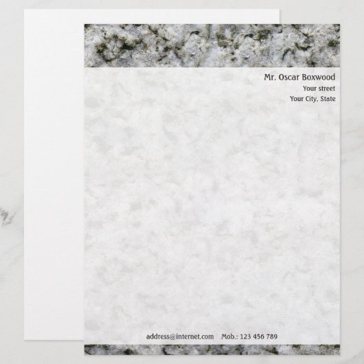 Personalisierte Rock Textur mit Rücksendeadresse Briefkopf (Vorne/Hinten)