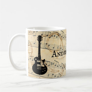 Personalisierte Rock- und Roll-Gitarrenklangwelle Kaffeetasse