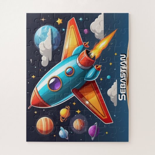 Personalisierte Rocket Adventure Mission Puzzle (Vertikal)