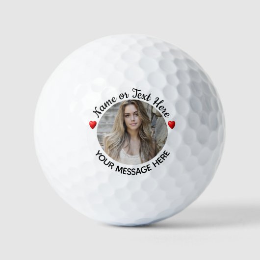 Personalisierte Romantik-Werbebotschaften und Foto Golfball (Vorderseite)