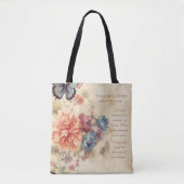 Personalisierte romantische Blume rustikaler Hinte Tasche (Vorderseite)