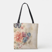 Personalisierte romantische Blume rustikaler Hinte Tasche (Rückseite)