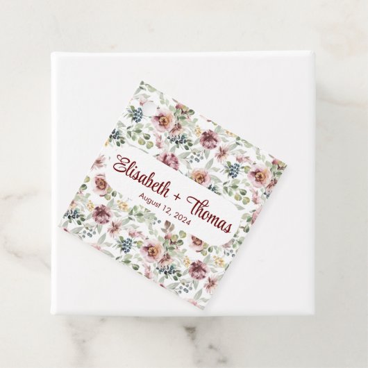 Personalisierte romantische Blumen-Pastellfarben-A Geschenkanhänger (Beispiel)