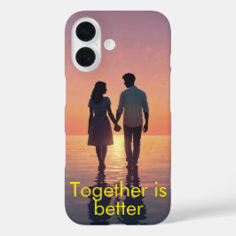 Personalisierte romantische Couple-Silhouette iPhone 16 Hülle