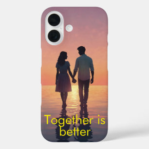 Personalisierte romantische Couple-Silhouette iPhone 16 Hülle
