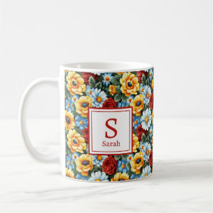 Personalisierte romantische Frühlingsblumen für Mä Kaffeetasse