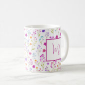 Personalisierte romantische Frühlingsblumen für Mä Kaffeetasse (VorderseiteRechts)
