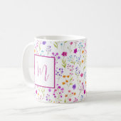 Personalisierte romantische Frühlingsblumen für Mä Kaffeetasse (Vorderseite Links)