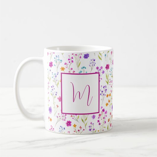 Personalisierte romantische Frühlingsblumen für Mä Kaffeetasse (Links)