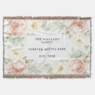 Personalisierte romantische Garten-Blush-Blumenhoc Decke