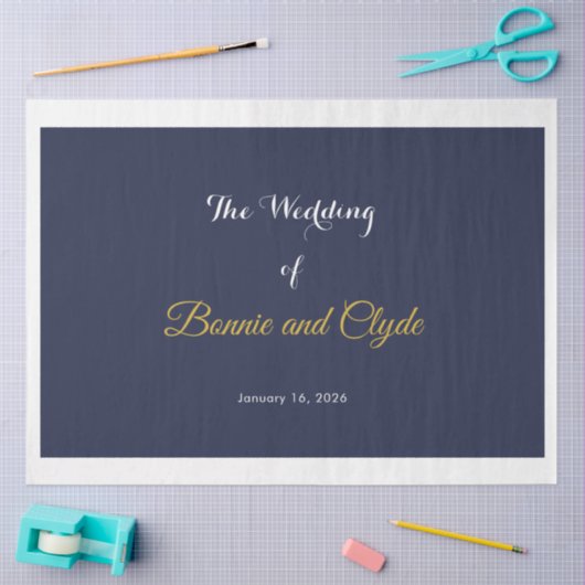 Personalisierte romantische Hochzeit 20" x 30" Seidenpapier (Basteln)